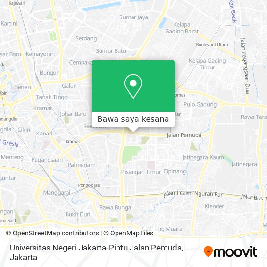 Peta Universitas Negeri Jakarta-Pintu Jalan Pemuda