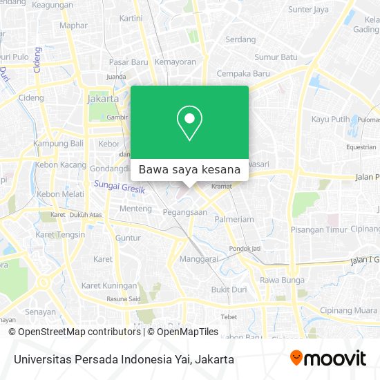 Peta Universitas Persada Indonesia Yai