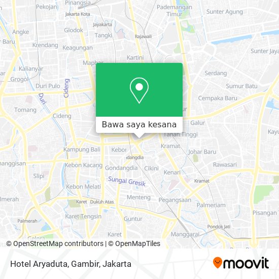 Peta Hotel Aryaduta, Gambir