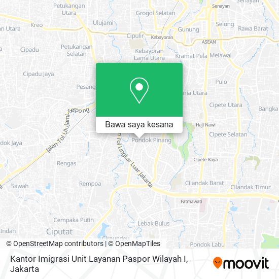 Peta Kantor Imigrasi Unit Layanan Paspor Wilayah I