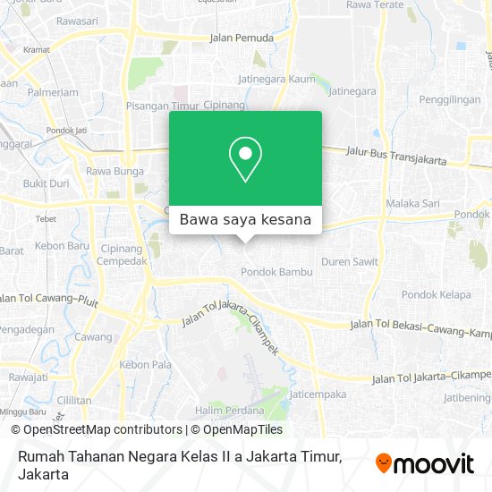 Peta Rumah Tahanan Negara Kelas II a Jakarta Timur