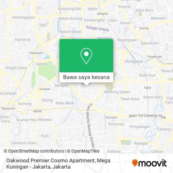 Peta Oakwood Premier Cosmo Apartment, Mega Kuningan - Jakarta