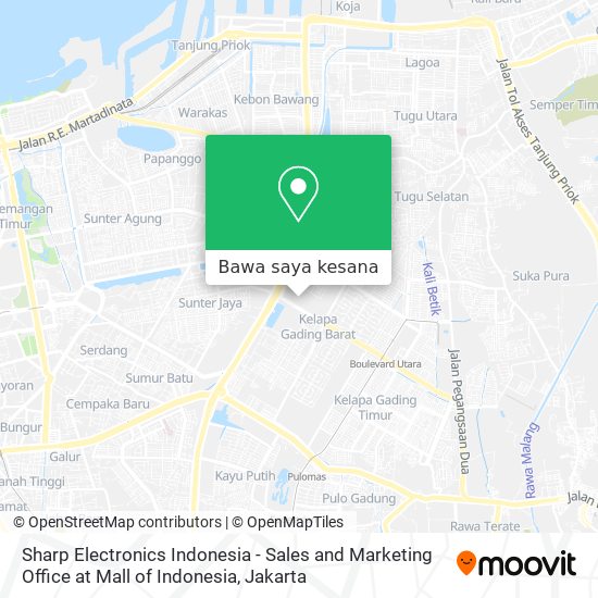 Peta Sharp Electronics Indonesia - Sales and Marketing Office at Mall of Indonesia