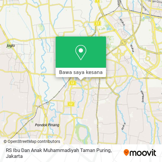 Peta RS Ibu Dan Anak Muhammadiyah Taman Puring
