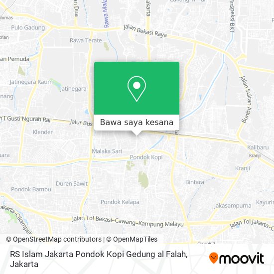 Peta RS Islam Jakarta Pondok Kopi Gedung al Falah