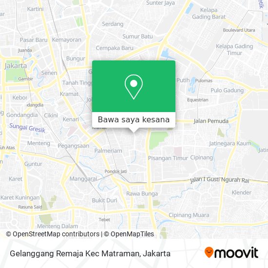 Peta Gelanggang Remaja Kec Matraman