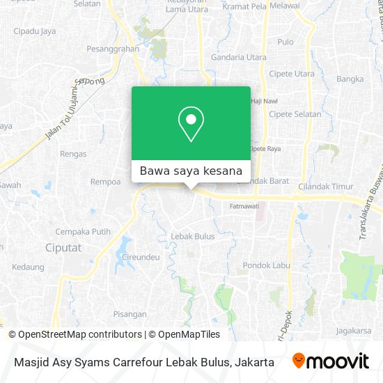 Peta Masjid Asy Syams Carrefour Lebak Bulus