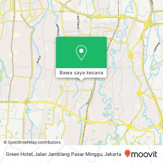 Peta Green Hotel, Jalan Jamblang Pasar Minggu