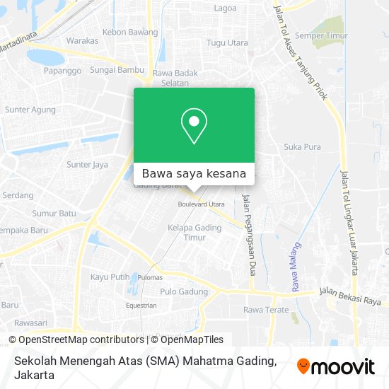 Peta Sekolah Menengah Atas (SMA) Mahatma Gading