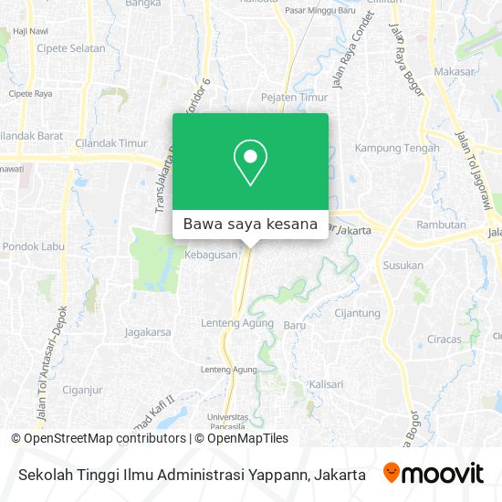 Peta Sekolah Tinggi Ilmu Administrasi Yappann