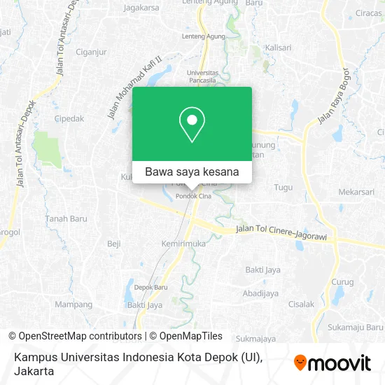 Peta Kampus Universitas Indonesia Kota Depok (UI)
