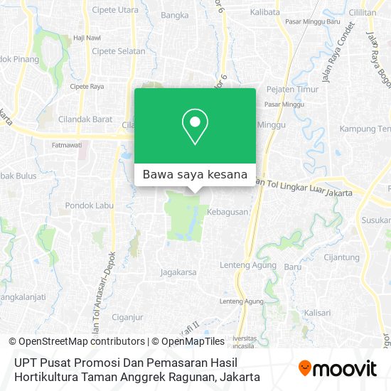 Peta UPT Pusat Promosi Dan Pemasaran Hasil Hortikultura Taman Anggrek Ragunan