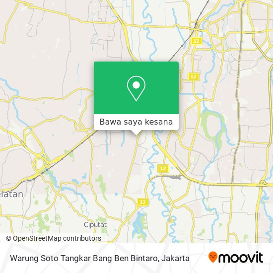 Peta Warung Soto Tangkar Bang Ben Bintaro