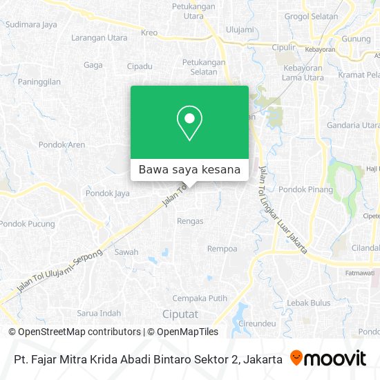 Peta Pt. Fajar Mitra Krida Abadi Bintaro Sektor 2