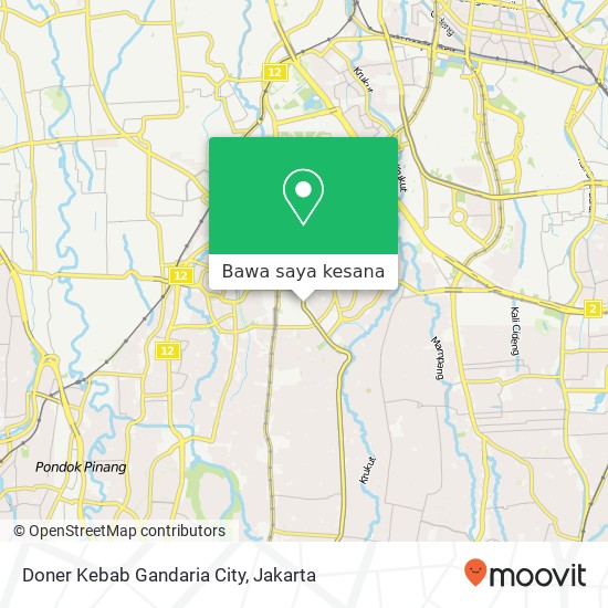 Peta Doner Kebab Gandaria City, Jalan Sultan Hasanudin Kebayoran Baru