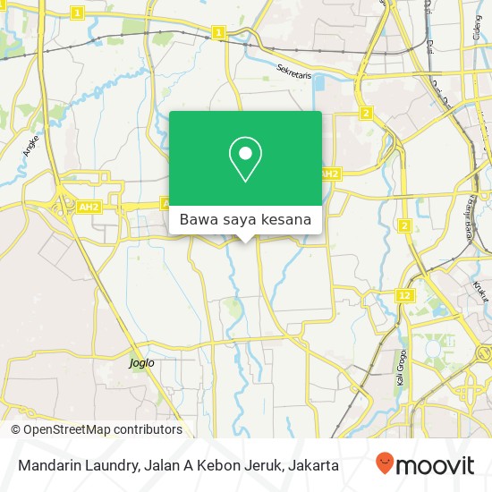 Peta Mandarin Laundry, Jalan A Kebon Jeruk