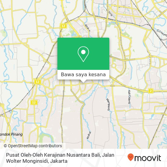 Peta Pusat Oleh-Oleh Kerajinan Nusantara Bali, Jalan Wolter Monginsidi