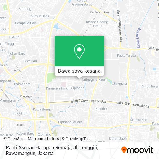 Peta Panti Asuhan Harapan Remaja, Jl. Tenggiri, Rawamangun