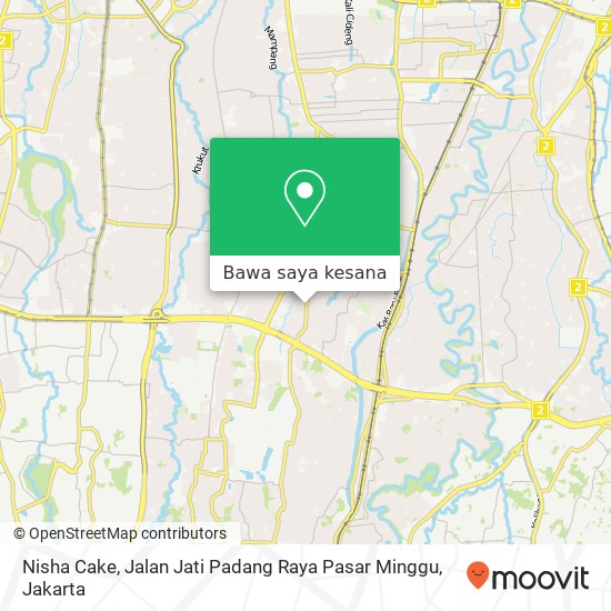 Peta Nisha Cake, Jalan Jati Padang Raya Pasar Minggu