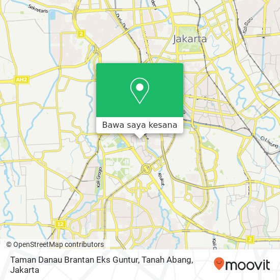 Peta Taman Danau Brantan Eks Guntur, Tanah Abang