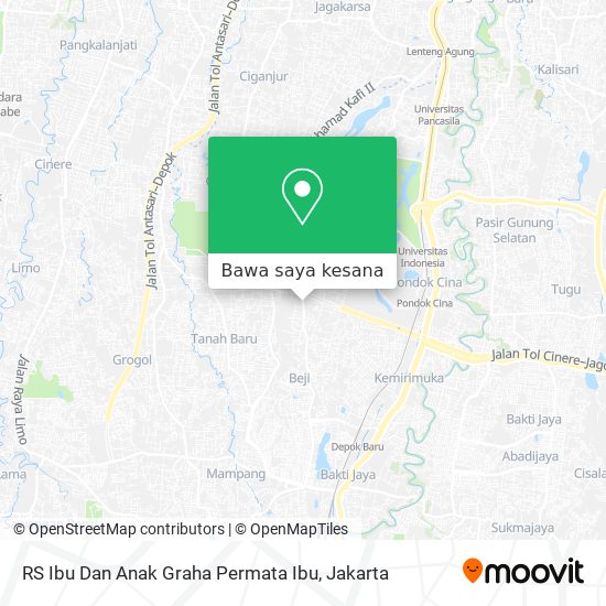 Peta RS Ibu Dan Anak Graha Permata Ibu