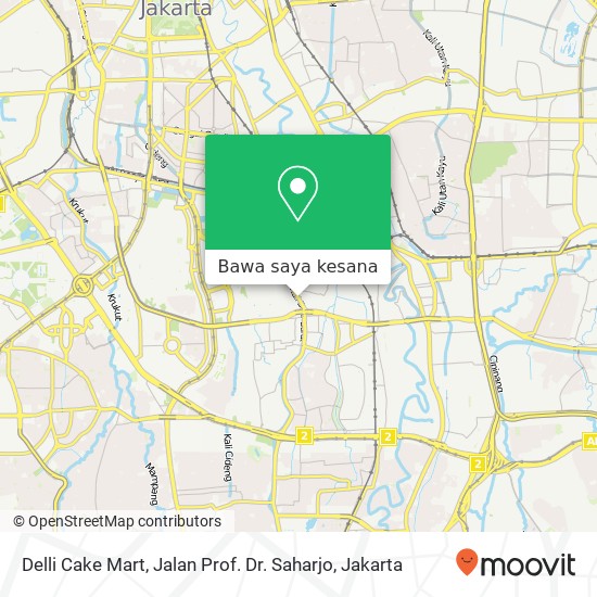 Peta Delli Cake Mart, Jalan Prof. Dr. Saharjo