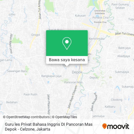 Peta Guru les Privat Bahasa Inggris DI Pancoran Mas Depok - Celzone