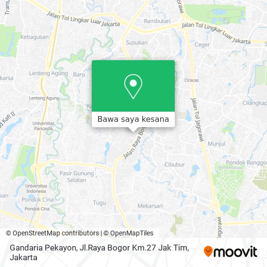 Peta Gandaria Pekayon, Jl.Raya Bogor Km.27 Jak Tim
