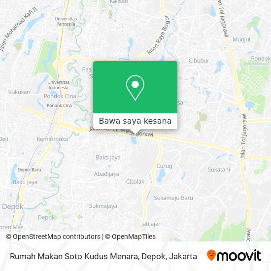 Peta Rumah Makan Soto Kudus Menara, Depok
