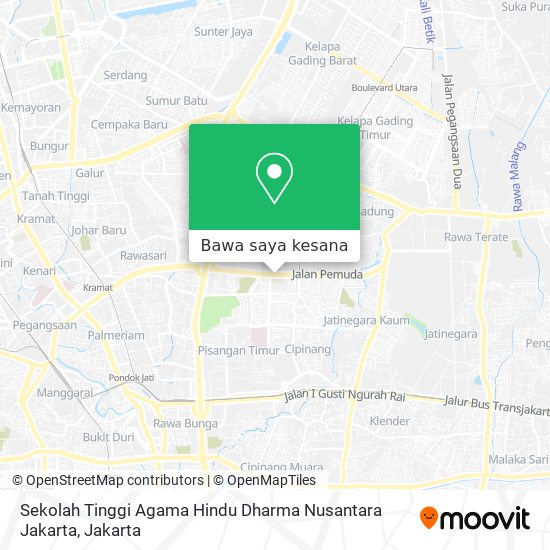 Peta Sekolah Tinggi Agama Hindu Dharma Nusantara Jakarta