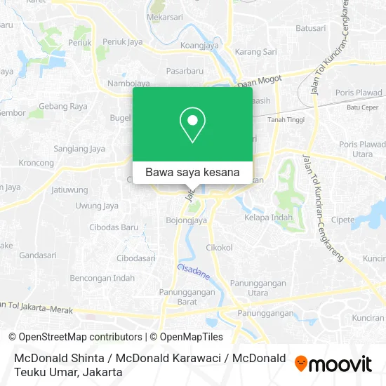 Peta McDonald Shinta / McDonald Karawaci / McDonald Teuku Umar