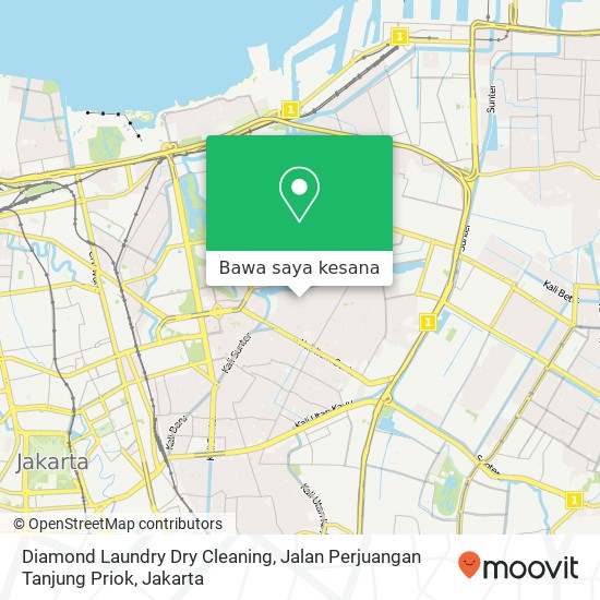 Peta Diamond Laundry Dry Cleaning, Jalan Perjuangan Tanjung Priok