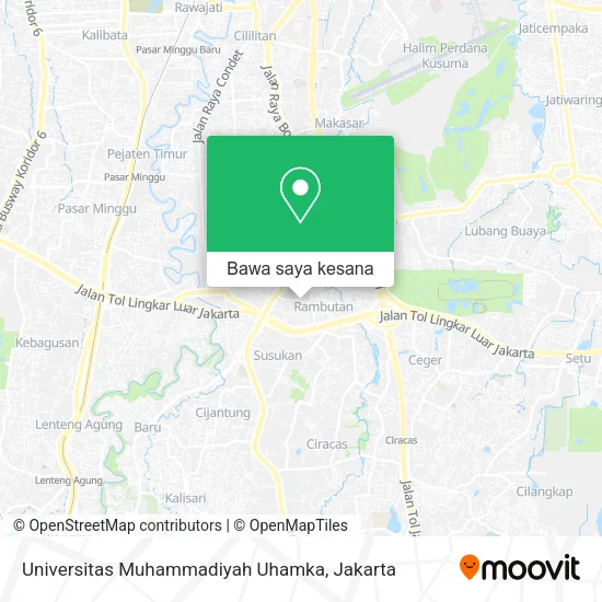 Peta Universitas Muhammadiyah Uhamka