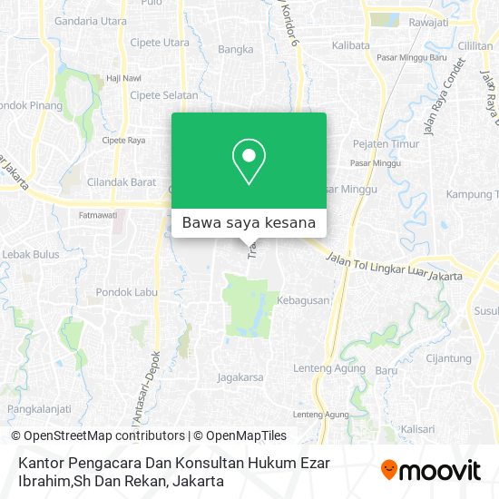 Peta Kantor Pengacara Dan Konsultan Hukum Ezar Ibrahim,Sh Dan Rekan