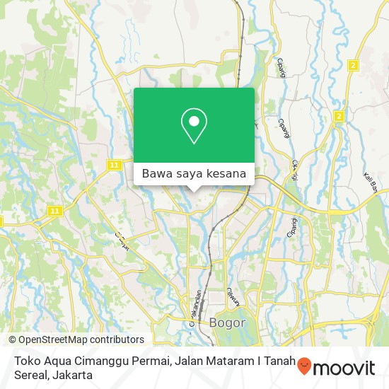 Peta Toko Aqua Cimanggu Permai, Jalan Mataram I Tanah Sereal