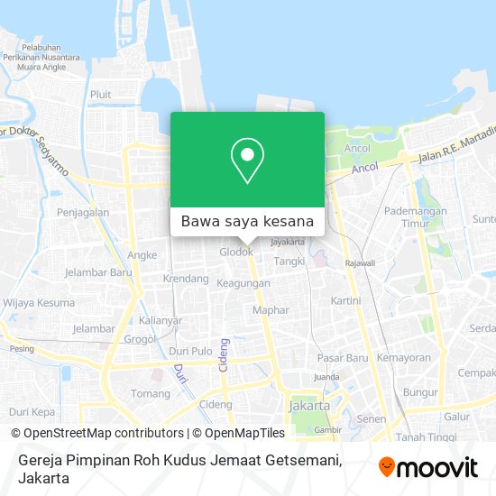 Peta Gereja Pimpinan Roh Kudus Jemaat Getsemani