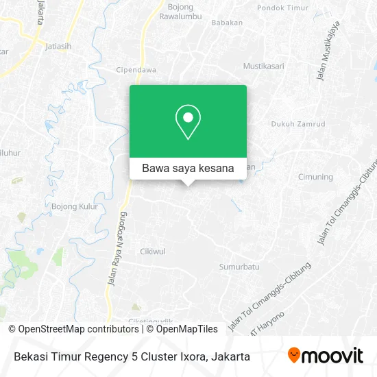 Peta Bekasi Timur Regency 5 Cluster Ixora