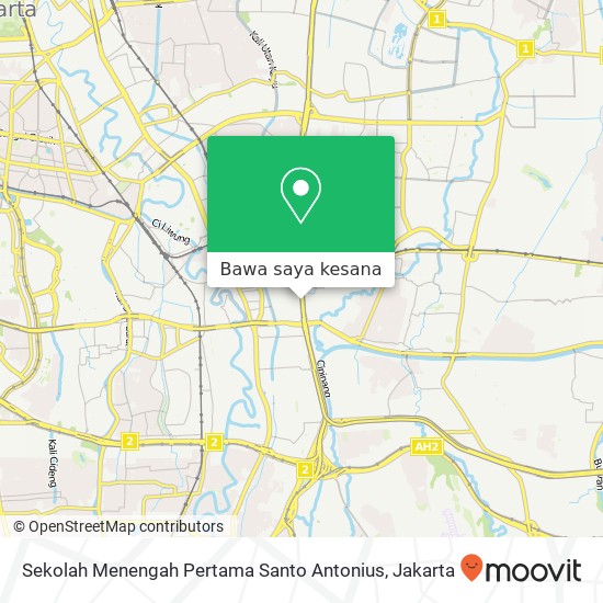 Peta Sekolah Menengah Pertama Santo Antonius, Jalan Mayjen D. I. Panjaitan Jatinegara