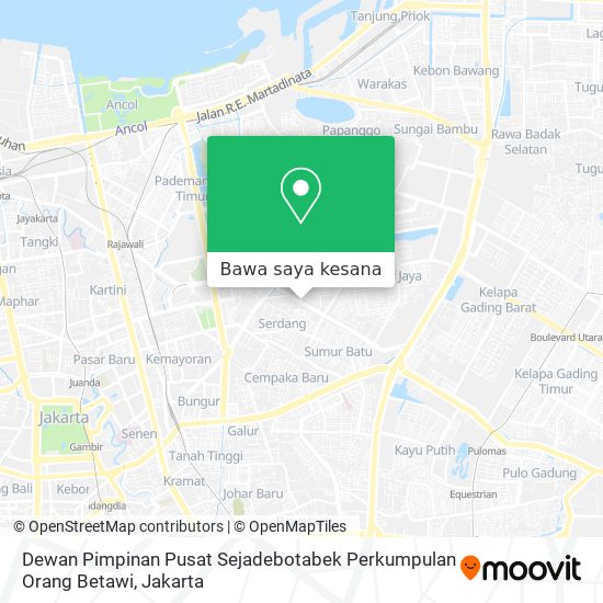 Peta Dewan Pimpinan Pusat Sejadebotabek Perkumpulan Orang Betawi