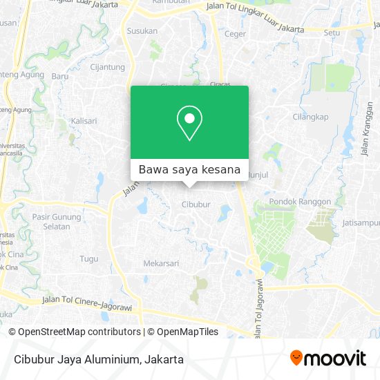 Peta Cibubur Jaya Aluminium