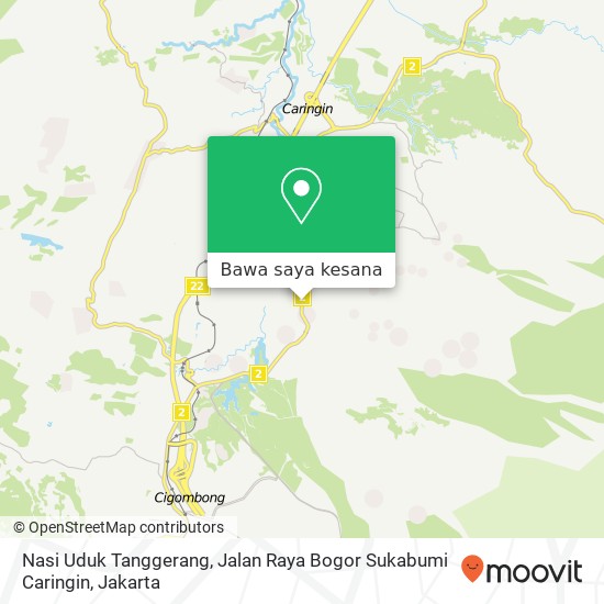 Peta Nasi Uduk Tanggerang, Jalan Raya Bogor Sukabumi Caringin