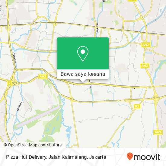 Peta Pizza Hut Delivery, Jalan Kalimalang
