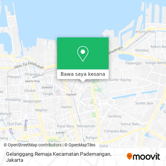 Peta Gelanggang Remaja Kecamatan Pademangan