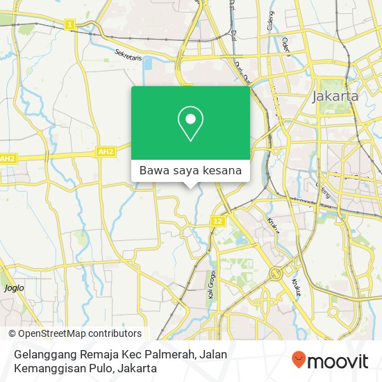 Peta Gelanggang Remaja Kec Palmerah, Jalan Kemanggisan Pulo