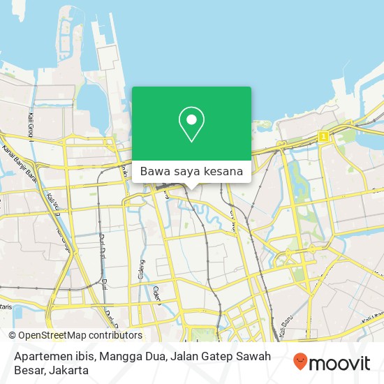 Peta Apartemen ibis, Mangga Dua, Jalan Gatep Sawah Besar