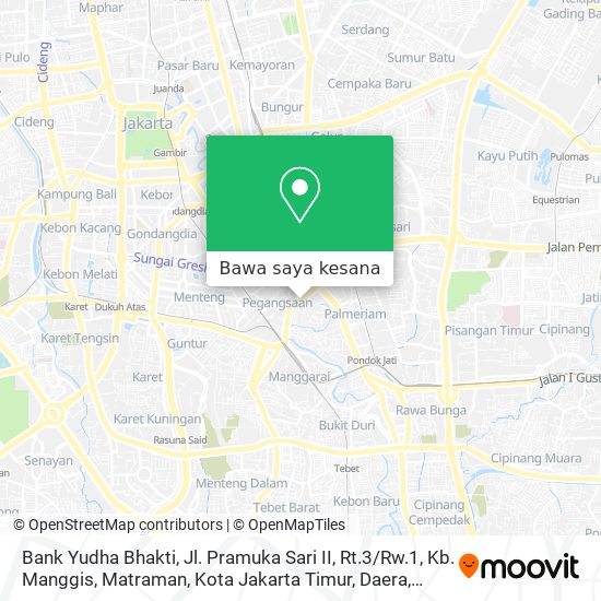 Peta Bank Yudha Bhakti, Jl. Pramuka Sari II, Rt.3 / Rw.1, Kb. Manggis, Matraman, Kota Jakarta Timur, Daera