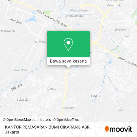 Peta KANTOR PEMASARAN BUMI CIKARANG ASRI