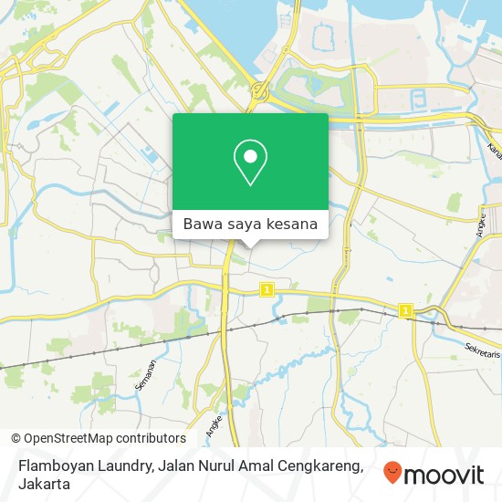 Peta Flamboyan Laundry, Jalan Nurul Amal Cengkareng