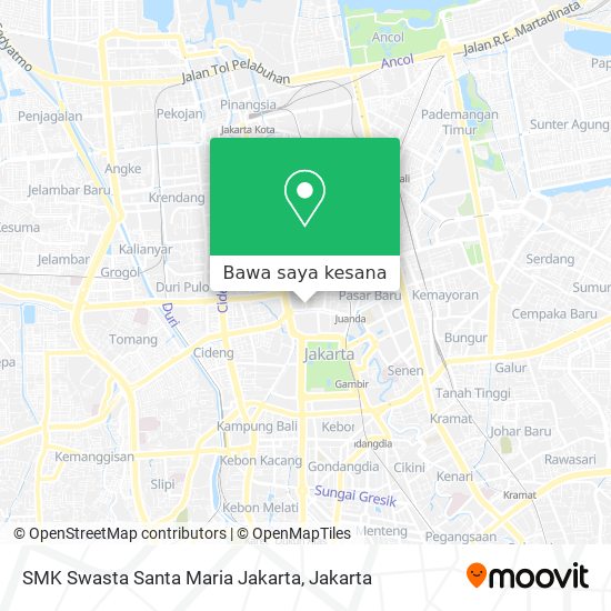 Peta SMK Swasta Santa Maria Jakarta