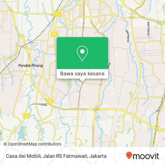 Peta Casa dei Mobili, Jalan RS Fatmawati